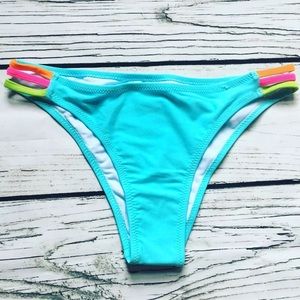 MM BOUTIQUE STYLISH Rainbow Bikini Bottom Light Blue Size S